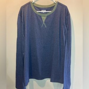 Men's Blue and Green Longsleeved Shirt